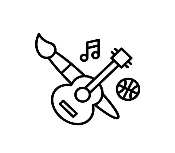 Guitare, pinceau, musique